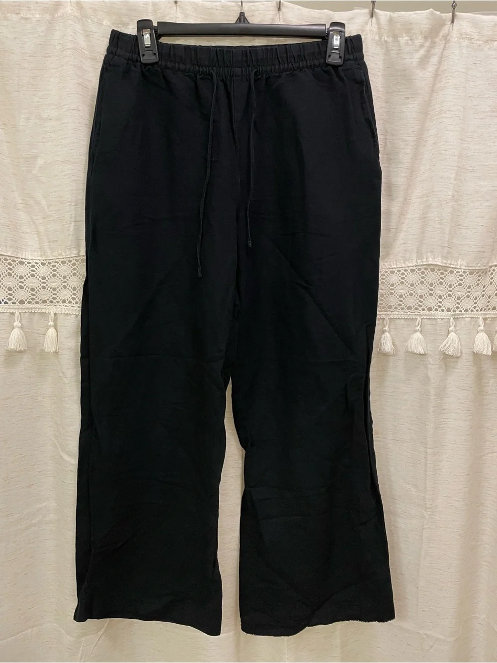 H&M LINEN-BLEND PANTS
